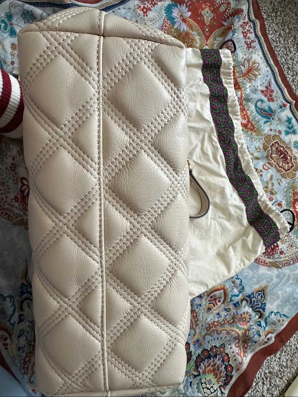 Tory Burch Fleming soft Cream Quilted Leather Chain-Handle Shoulder Bag